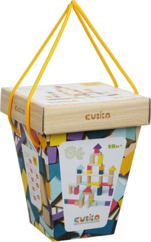 Lodër blloqe druri Cubika Cubika 1, set ndërtimi, shumëngjyrësh