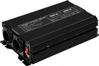 Inverter Goobay 58884, 12 13.8V në 230V, 1500W, i zi