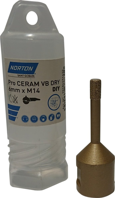 Bojë diamanti Norton Pro Ceram VB Dry, 6mm, M14, ngjyrë ari