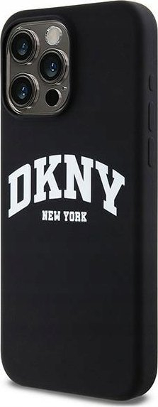 Këllëf telefoni DKNY Liquid Silicone për iPhone 13 Pro Max, MagSafe, i zi