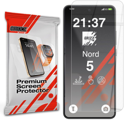 Xham mbrojtës GrizzGlass HybridGlass për OnePlus Nord 5, hibrid fleksibël, transparencë e lartë