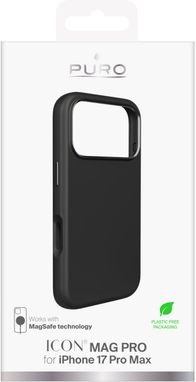 Mbrojtëse e pasme Puro ICON MAG PRO për iPhone 17 Pro Max, magnetike, e zezë