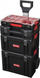 Set organizimi veglash Qbrick System Pro Set 3, karrocë me rrota, kuti modulare, e kuqe