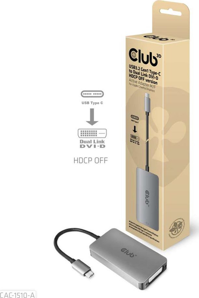 Adapter USB Club 3D CAC-1510-A, USB C në DVI, 4K, bojë-argjendi