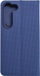Mbulese telefoni OEM LUNA Book Carbon për Samsung Galaxy S23, kapak libër me xhep për karta, blu
