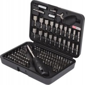Set bitash KS Tools 911.2085, 1/4", 122 copë, kuti plastike e zezë