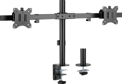 Mbajtëse monitori M Dual, për 2 monitorë 17-32", montim në tavolinë, e zezë