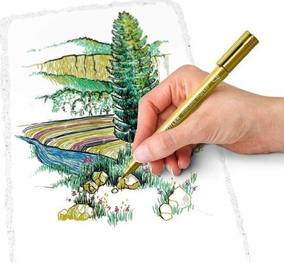 Marker permanent Staedtler 8323-11, metallic ari, majë 1-2 mm