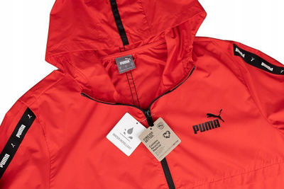 Xhaketë sport Puma ESS+ Tape Windbreaker M, RainCell, me kapuç, e kuqe