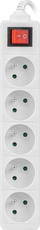 Shirit rryme Lanberg PS1-05E-0300-W, 5 priza, kabllo 3 metra, i bardhë