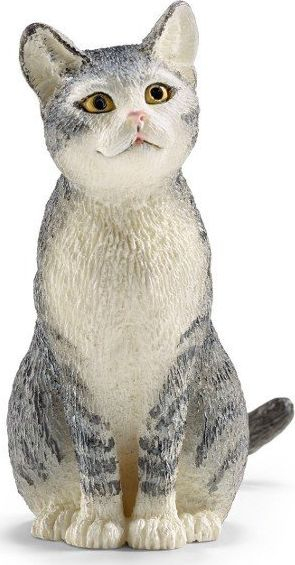 Figurë lodër Schleich Sitting Cat, mace e ulur, shumëngjyrëshe