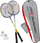 Set badminton Krups Techman 3011S, 2 reketat alumini, 2 topa, gri