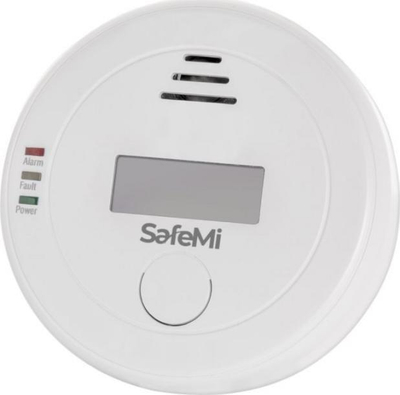 Detektor monoksidi karboni SafeMi SHC-07, me ekran, me alarm 85dB, i bardhë