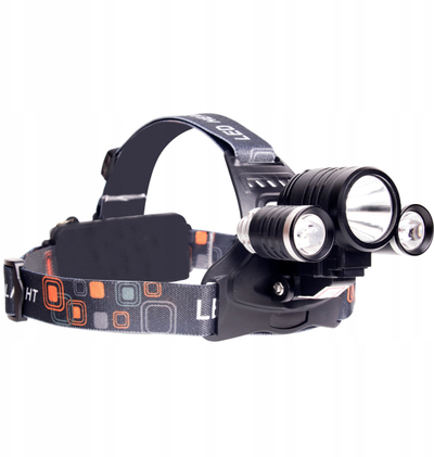 Llambë ballore LED, 3x CREE 5W, zmadhim, me bateri të rikarikueshme, e zezë