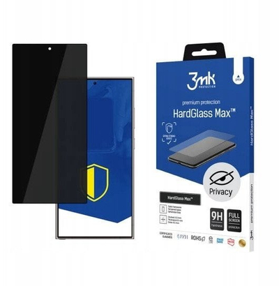 Заштитно стакло 3MK HardGlass Max Privacy за Samsung Galaxy S25 Ultra, калено стакло, анти-ѕиркање