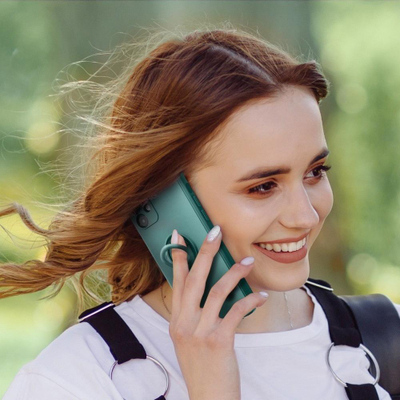 Mbrojtëse telefoni Forcell Silicone Ring për Samsung Galaxy A53 5G, silikon, me unazë stand, jeshile