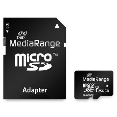 Kartë memorje MicroSDXC MediaRange MR946, 256GB, Class 10 UHS I U1, e zezë