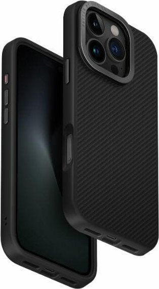 Калуп за телефон Uniq Keva Max за iPhone 16 Pro 6.3, MagClick MagSafe, црн карбон