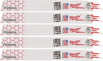 Teh sharre Milwaukee The Torch, 9", bi-metal, 18 TPI, set 5 copë, i bardhë