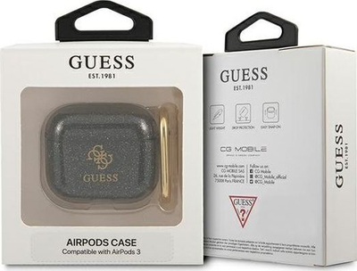 Заштитна маска Guess GUA3UCG4GK за AirPods 3, колекција Glitter, сива