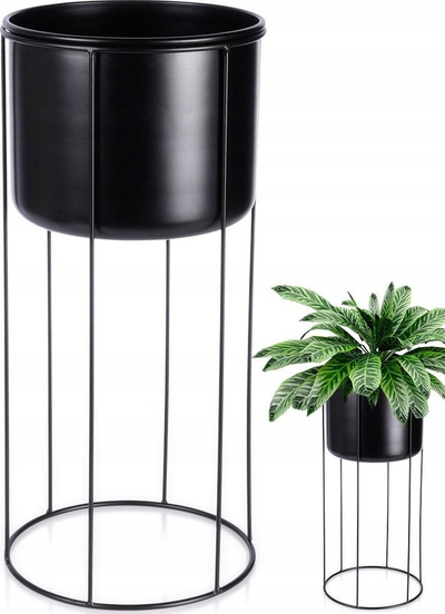 Mbajtëse vazo Home Styling Collection metal, 20.5x45.5 cm, e zezë