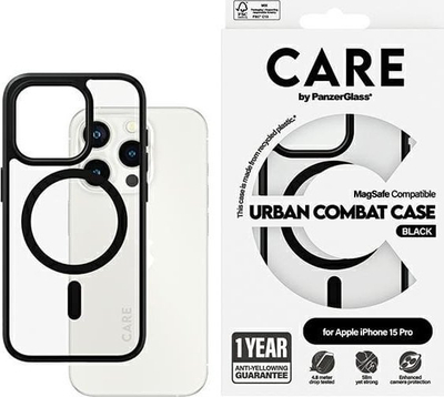 Kapak telefoni Urban Combat Case për Apple iPhone 15 Pro, MagSafe, kundër goditjeve, transparent