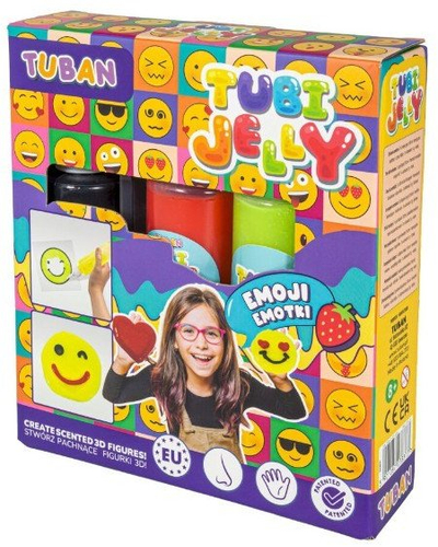 Set kreativ Tubi Jelly Emotki, 3 ngjyra
