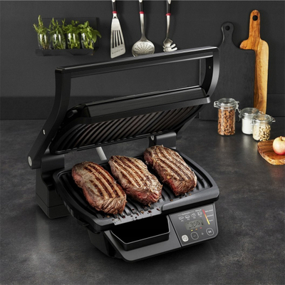 Grill elektrik Tefal OptiGrill GC7P08, 2000W, me programe automatike, ngjyrë e zezë
