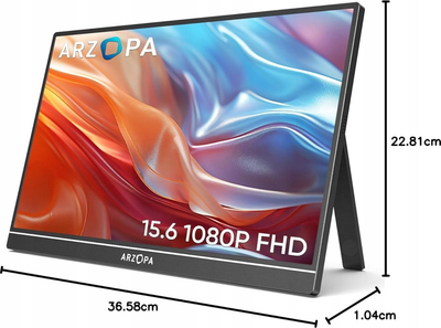 Monitor portativ Arzopa A1 15.6", IPS, Full HD, gri