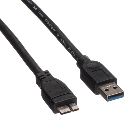 Kabull USB Roline JAB-809445, USB-A në microUSB, 2 m, USB 3.2, i zi