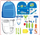 Set lojrash doktor Woopie Little Docs, 20 copë, në çantë-shpine, blu