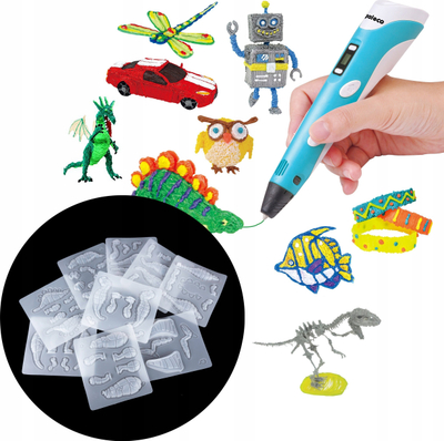 Set forma plastike 3D Dinosaur World, 9 copa, transparente