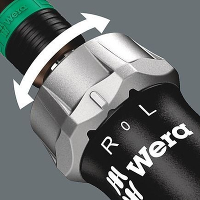 Set kaçavidash ragliere Wera Pistol, 7 copë, Rapidaptor 1/4", jeshile me të zezë