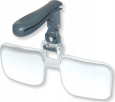 Lupë Green Clean Clip & Flip, zmadhim për kapelë, transparente