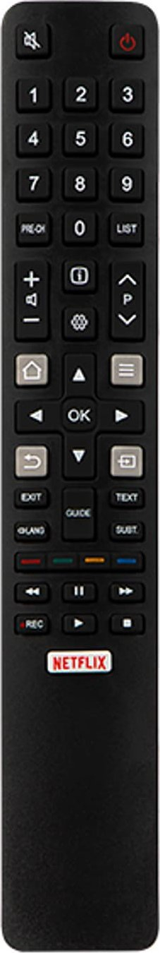 Telekomandë universale TCL Netflix Smart TV, rreze 8m, me 2 bateri AAA, e zezë