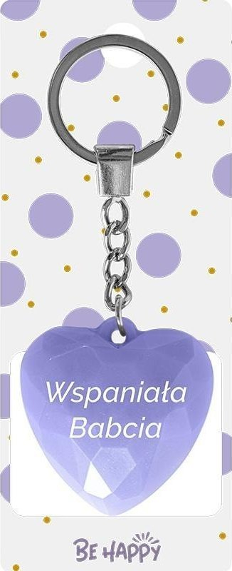 Приврзок за клучеви Edycja Swietego Pawa, форма срце, натпис Wonderful Grandma, метал и акрилик