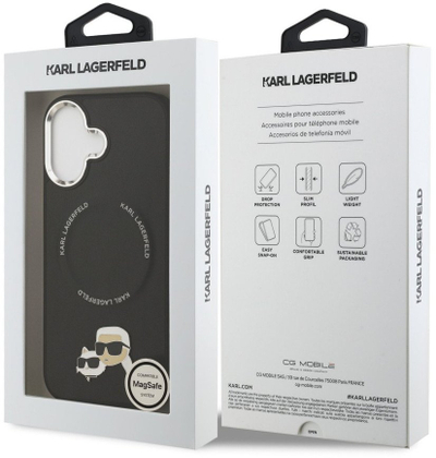Mbulesë telefoni Karl Lagerfeld Magsafe, për iPhone 17, PU, e zezë