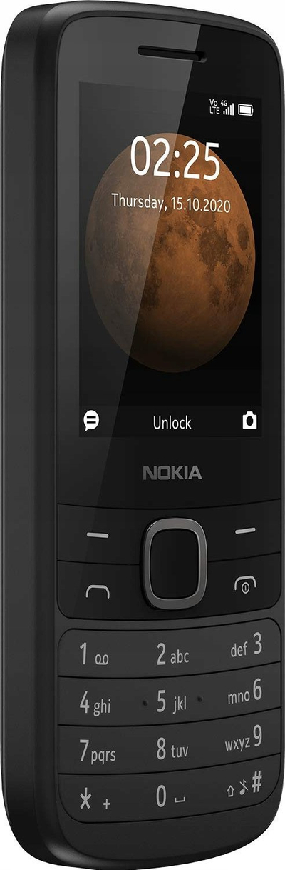Telefoni Nokia 225 4G Dual SIM, tastierë fizike, VoLTE, i zi