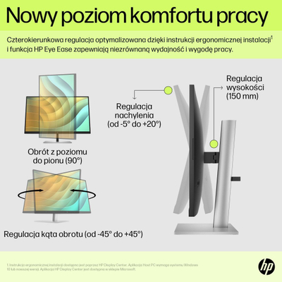 Monitor HP E27u G5, 27", 2560 x 1440 (WQHD), 75Hz, i zi / i argjendtë
