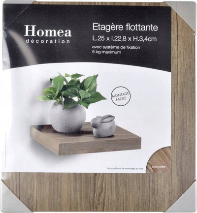 Raft muri Homea Classic Beige, MDF, 25 cm, bezhë