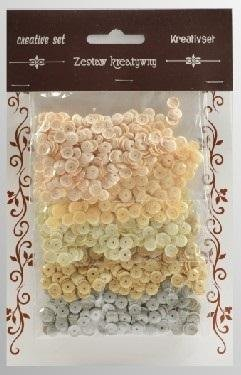 Rruaza dekorative Galeria Hobby Sequins 6mm, 30g, krem