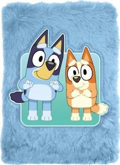 Fletore pelushi Bluey, me kopertinë të butë, për fëmijë, blu