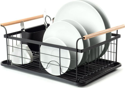 Tharëse enësh Vilde, 42.5x29.5x19 cm, metal dhe plastikë, e zezë