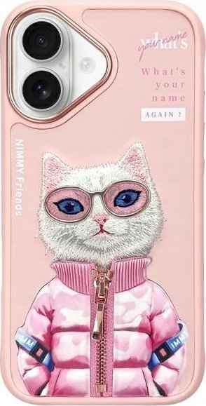 Mbulesë telefoni Nimmy Cool&amp;Cute 2.0 Cat, për iPhone 16 6.1", rozë