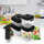Set ena me vakum MG HOME Clever Kitchen, 4 copë, me pompë, të zeza