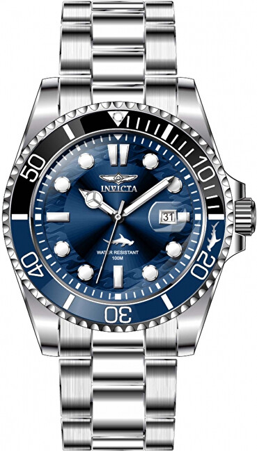 Orë dore Invicta Pro Diver 30807, quartz, 43mm, blu argjendi