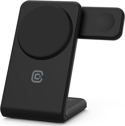 Karikues wireless Crong MagSpot 3in1 MagSafe, për iPhone Apple Watch AirPods, i zi