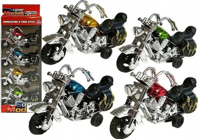 Set lodrash motorçikleta Leantoys, 4 copë, me tërheqje, shumëngjyrësh