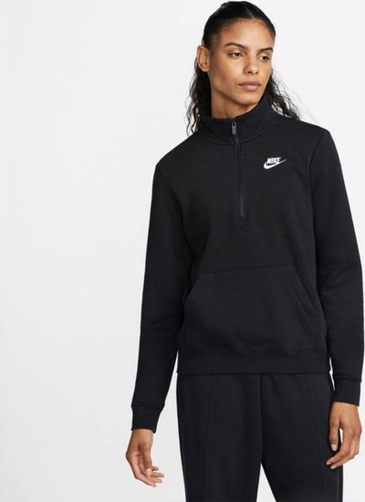 Bluza Nike Sportswear Club Fleece për goca, quarter zip, madhësia XS, e zezë