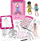 Set vizatimi Barbie Educa Fashion Designer, tavolinë drite, me ngjitësa, rozë